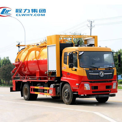 Dongfeng  4x2 sludge transport truck  4 square water tank 8 square waste tank