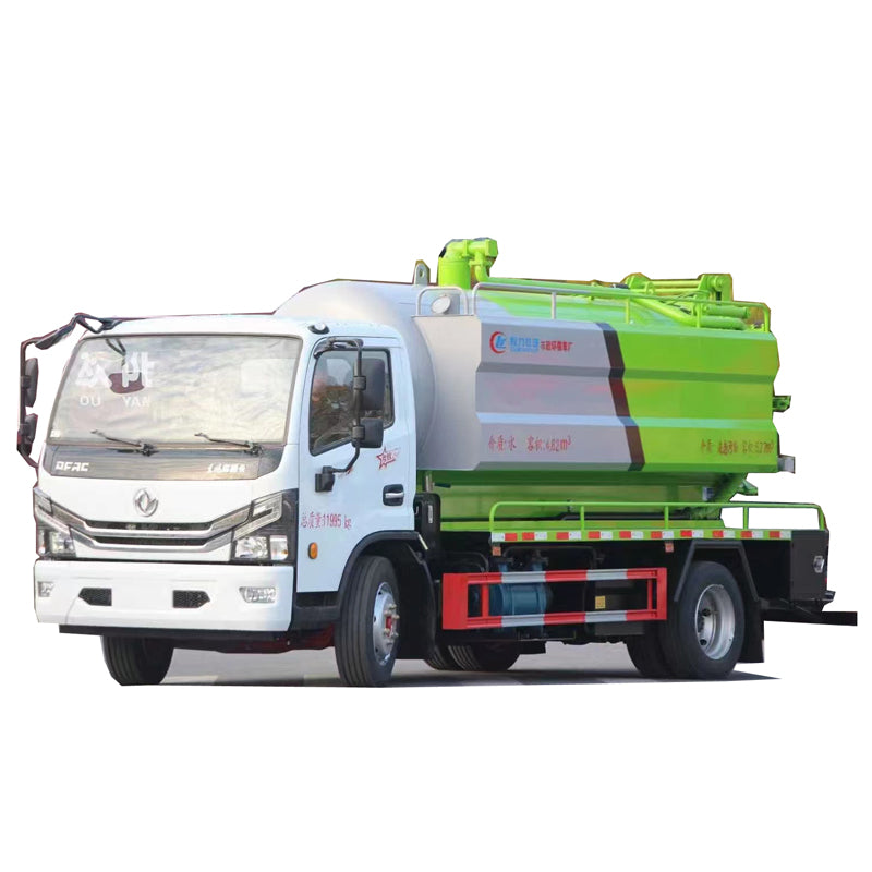 Dongfeng 4x2 sludge transport truck  4 square water tank 7 square waste tank