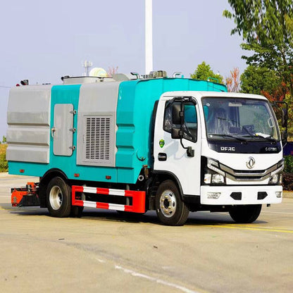 Dongfeng 4x2 road vacuuming truck 1 square water tank 4 square dustbins