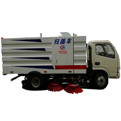 La balayeuse Dongfeng 4x2 vend des balayeuses de rue à moteur diesel 4 réservoirs d'eau cubes Dumpster 2 cubes 
