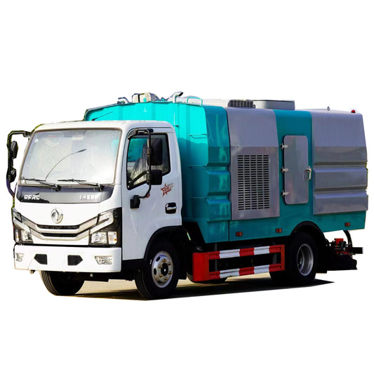 Dongfeng 4x2 road vacuuming truck 1 square water tank 4 square dustbins